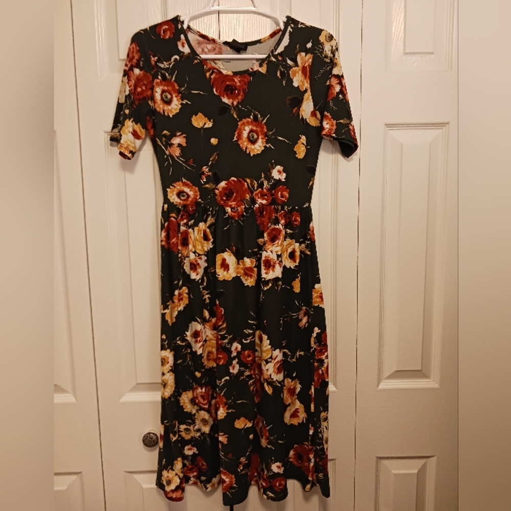 Green Floral Midi Dress